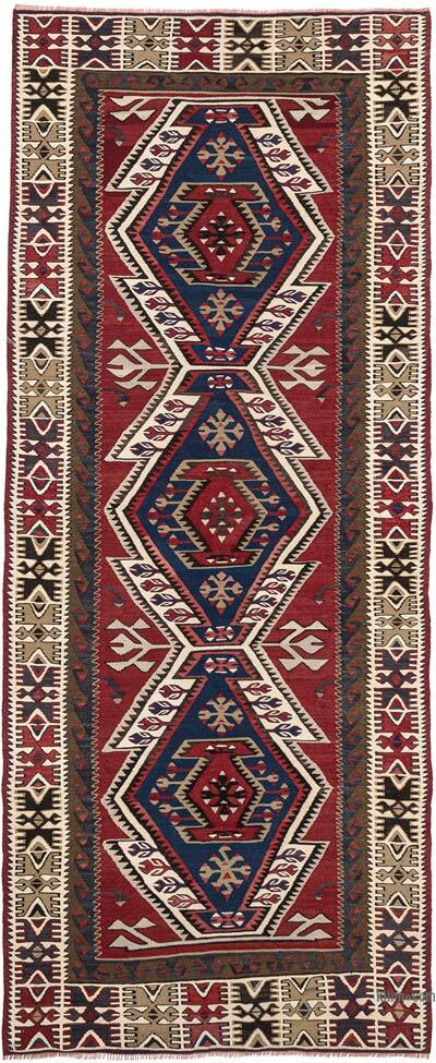 Vintage Adana Kilim Rug - 3' 10" x 9' 5" (46" x 113")