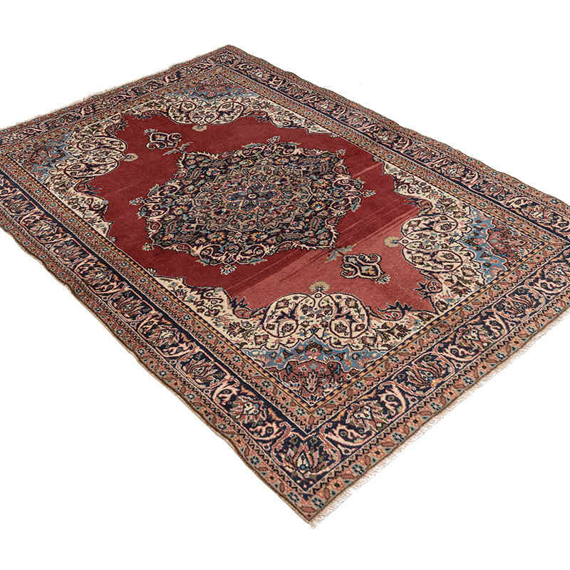 Alfombra Vintage Turca Anudada a Mano - 136 cm x 196 cm - K0080691