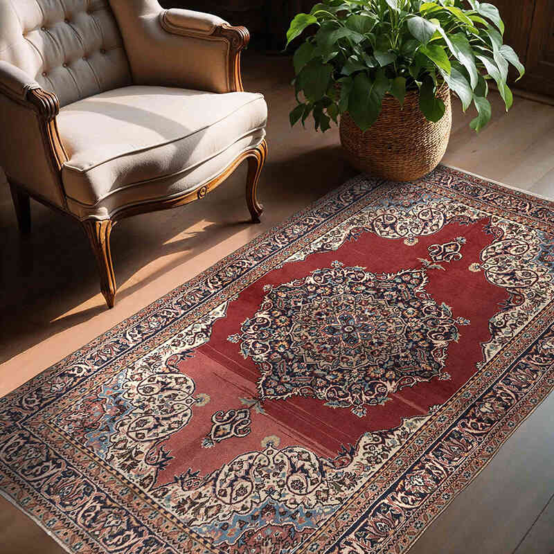 Alfombra Vintage Turca Anudada a Mano - 136 cm x 196 cm - K0080691