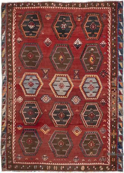 Vintage Sarkisla Kilim Rug - 7' 4" x 10' 1" (88" x 121")