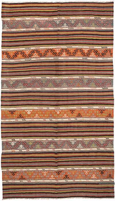 Vintage Denizli Kilim Rug - 5' 5" x 9' 7" (65" x 115")