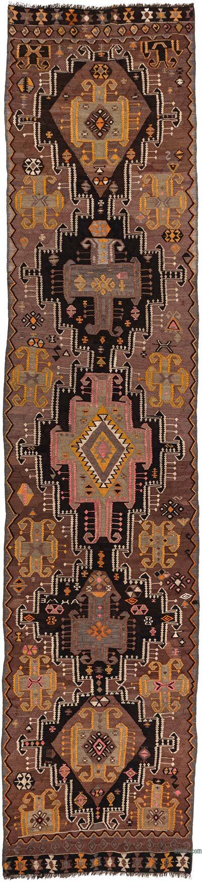 Vintage Kars Kilim Yolluk - 93 cm x 408 cm