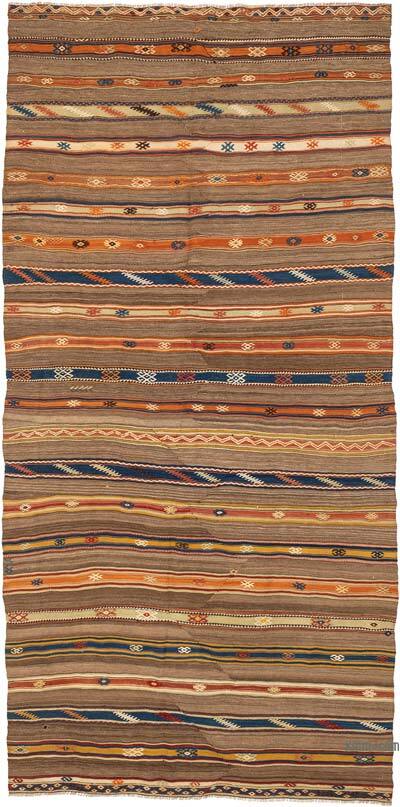 Vintage Fethiye Kilim Rug - 4' 10" x 9' 7" (58" x 115")