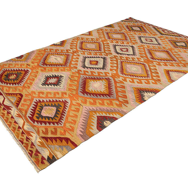 Vintage Afyon Kilim Rug - 5' 9" x 10' 2" (69" x 122") - K0080710