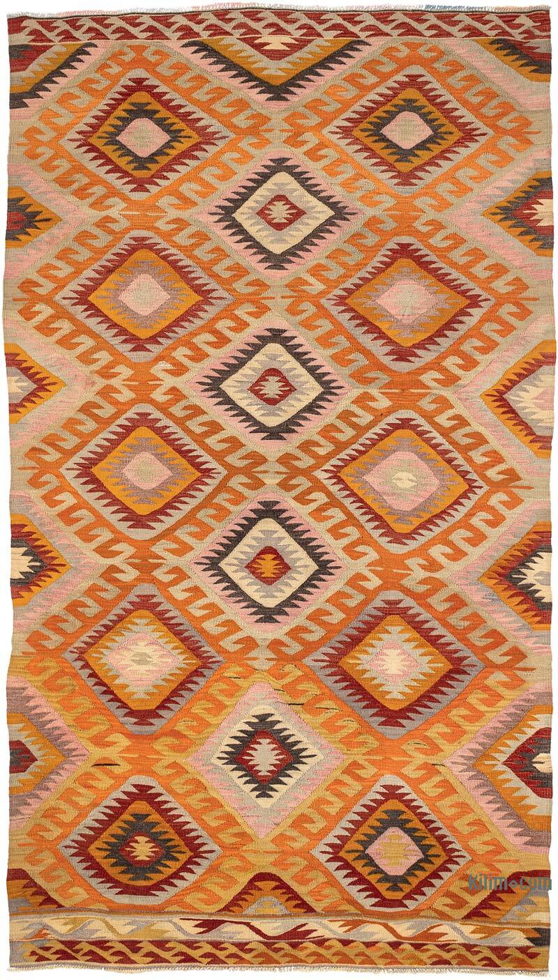 Vintage Afyon Kilim Rug - 5' 9" x 10' 2" (69" x 122") - K0080710