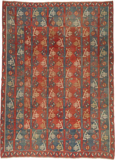 Vintage Sharkoy Kilim Rug - 9'  x 12' 4" (108" x 148")