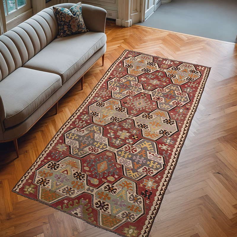 Alfombra Adana Kilim Vintage - 139 cm x 296 cm - K0080722