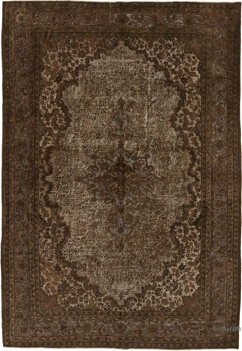 Hand Carved Over-Dyed Rug - 7' 2" x 10' 5" (86" x 125") - K0080739