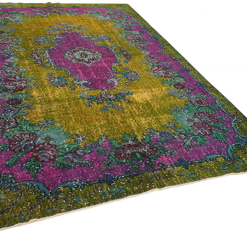 Hand Carved Over-Dyed Rug - 7' 2" x 10' 5" (86" x 125") - K0080745