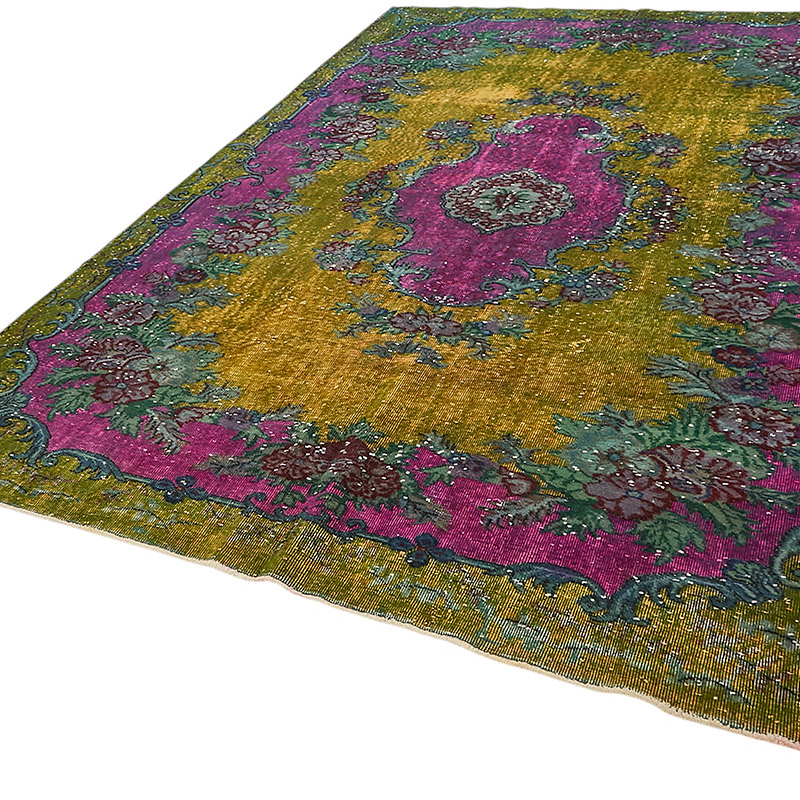 Hand Carved Over-Dyed Rug - 7' 2" x 10' 5" (86" x 125") - K0080745