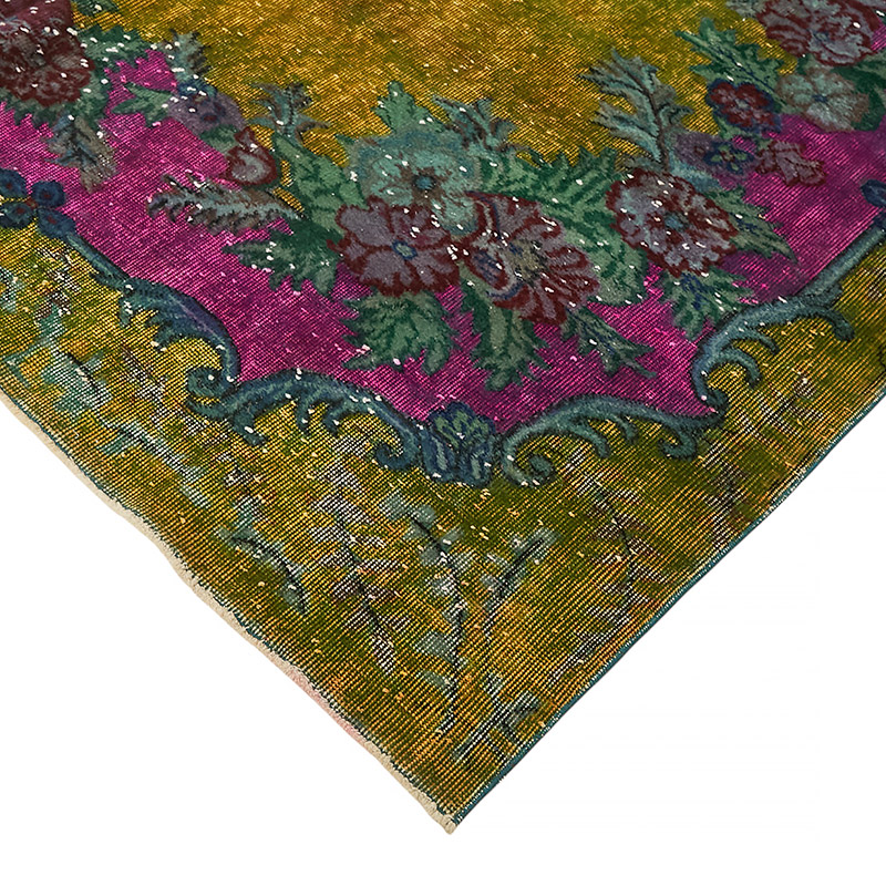Hand Carved Over-Dyed Rug - 7' 2" x 10' 5" (86" x 125") - K0080745