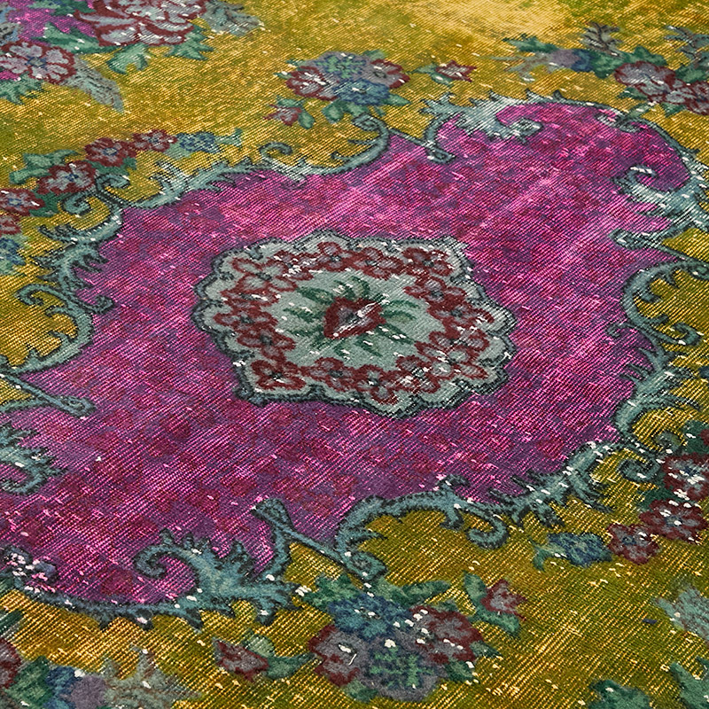 Hand Carved Over-Dyed Rug - 7' 2" x 10' 5" (86" x 125") - K0080745