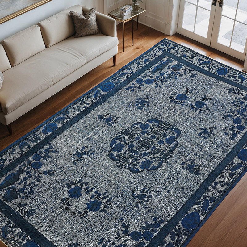 Hand Carved Over-Dyed Rug - 6' 10" x 10' 8" (82" x 128") - K0080750