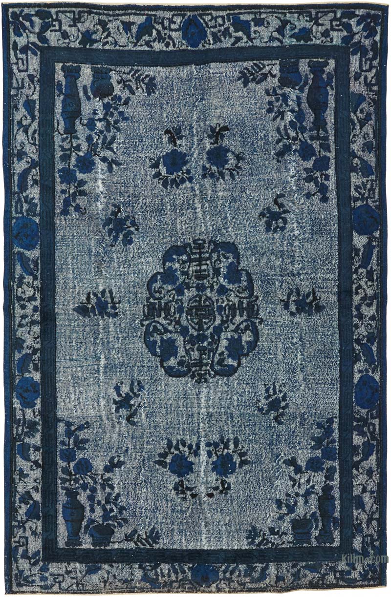 Hand Carved Over-Dyed Rug - 6' 10" x 10' 8" (82" x 128") - K0080750