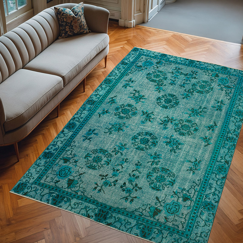 Hand Carved Over-Dyed Rug - 6' 7" x 9' 11" (79" x 119") - K0080760