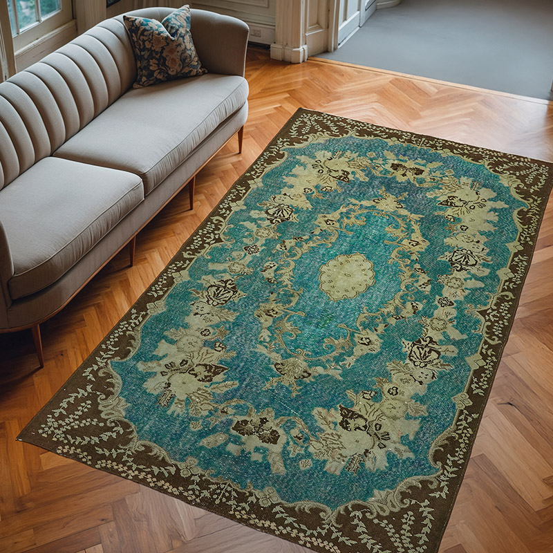 Hand Carved Over-Dyed Rug - 5' 10" x 9' 7" (70" x 115") - K0080763
