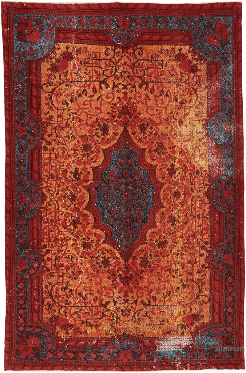 Hand Carved Over-Dyed Rug - 6' 9" x 10' 5" (81" x 125") - K0080764