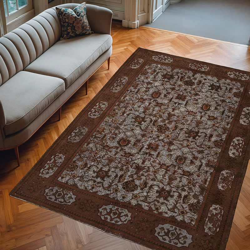 Hand Carved Over-Dyed Rug - 6' 9" x 10'  (81" x 120") - K0080767
