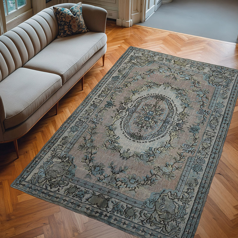 Hand Carved Over-Dyed Rug - 5' 11" x 9' 3" (71" x 111") - K0080770