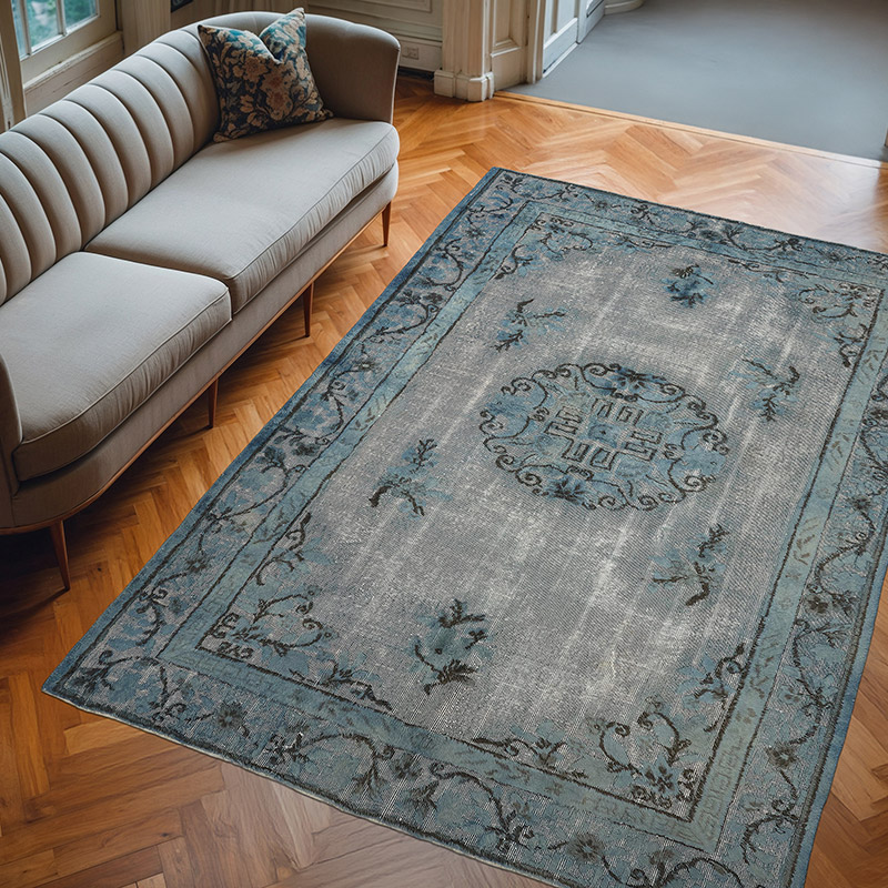 Alfombra Tallada a Mano Sobre Teñida - 213 cm x 305 cm - K0080774