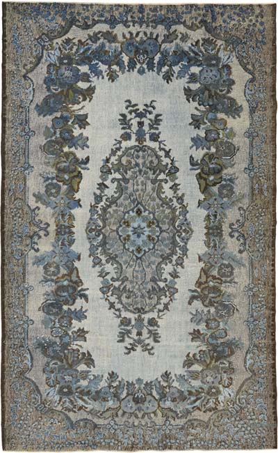 Hand Carved Over-Dyed Rug - 6' 2" x 10'  (74" x 120")