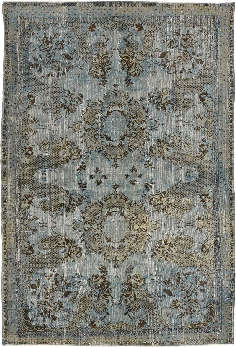 Hand Carved Over-Dyed Rug - 6' 5" x 9' 5" (77" x 113") - K0080780