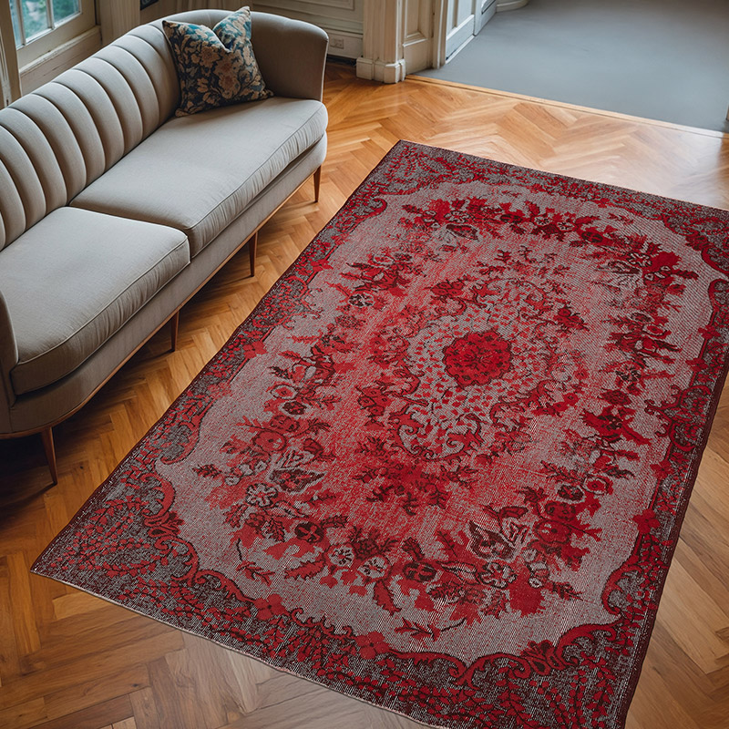Alfombra Tallada a Mano Sobre Teñida - 180 cm x 278 cm - K0080781