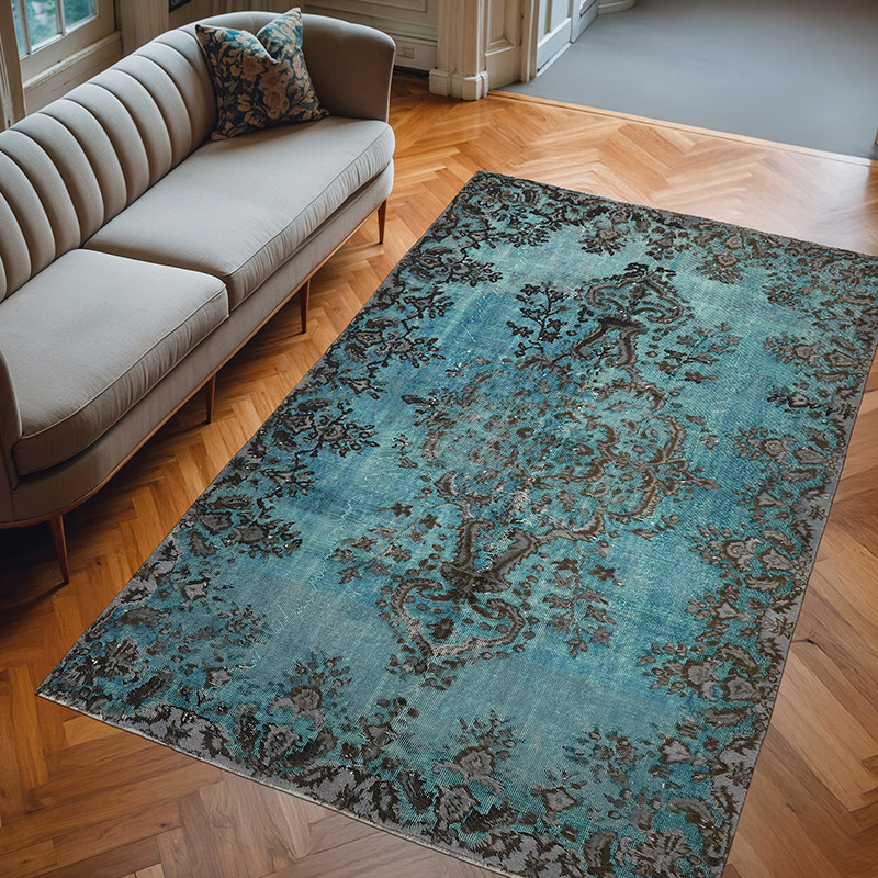 Hand Carved Over-Dyed Rug - 5' 11" x 9' 5" (71" x 113") - K0080791
