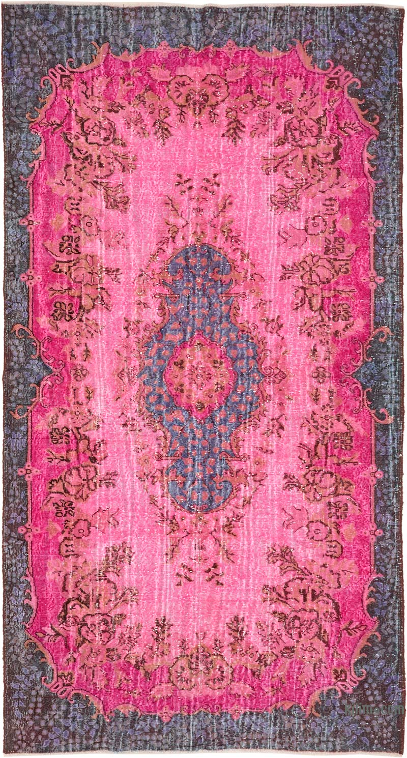 Hand Carved Over-Dyed Rug - 5' 1" x 9' 7" (61" x 115") - K0080800