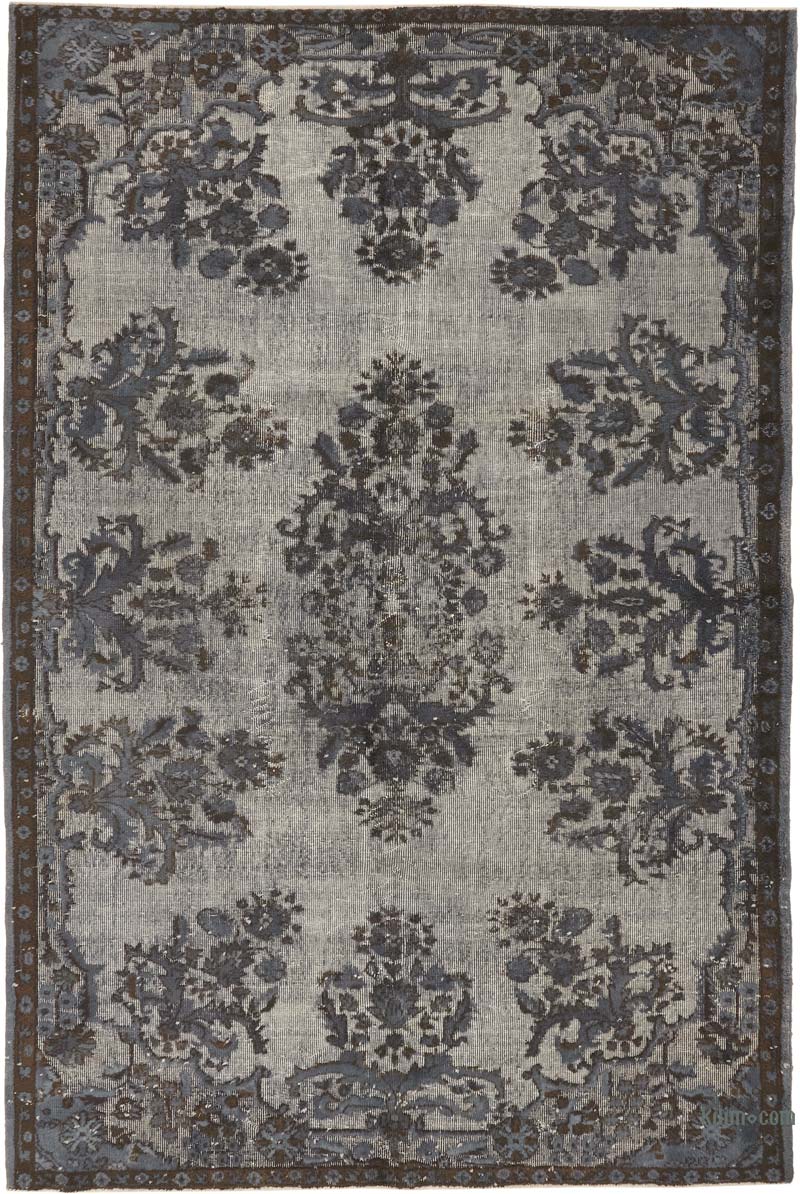 Hand Carved Over-Dyed Rug - 6' 5" x 9' 2" (77" x 110") - K0080801