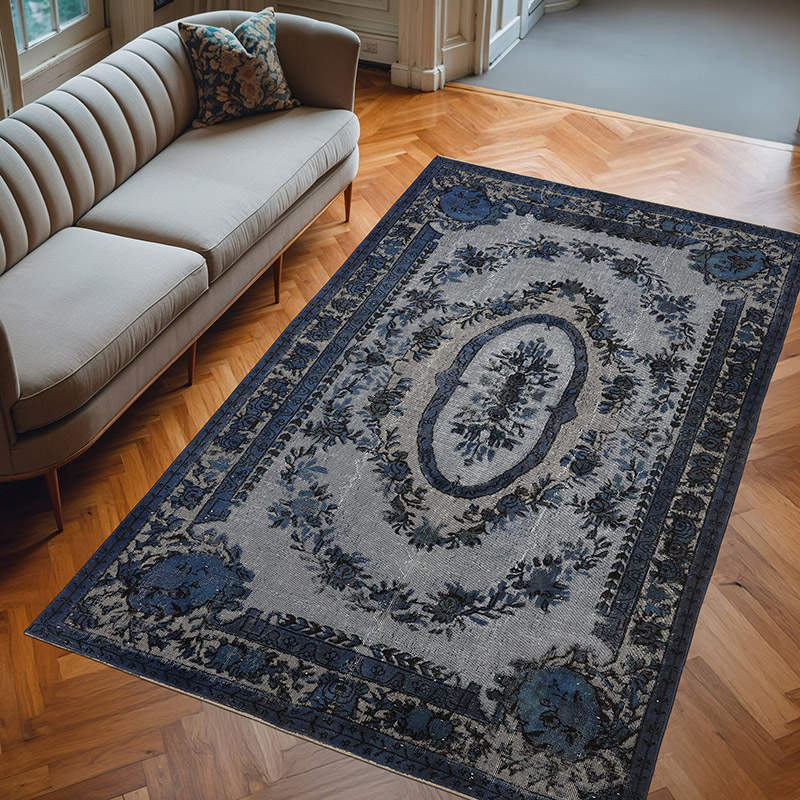 Hand Carved Over-Dyed Rug - 6' 2" x 10' 2" (74" x 122") - K0080805