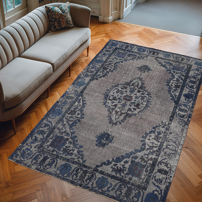 Alfombra Tallada a Mano Sobre Teñida - 176 cm x 276 cm - K0080806