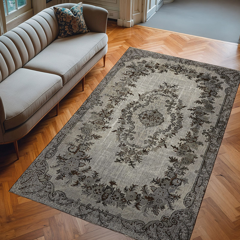 Alfombra Tallada a Mano Sobre Teñida - 182 cm x 294 cm - K0080814