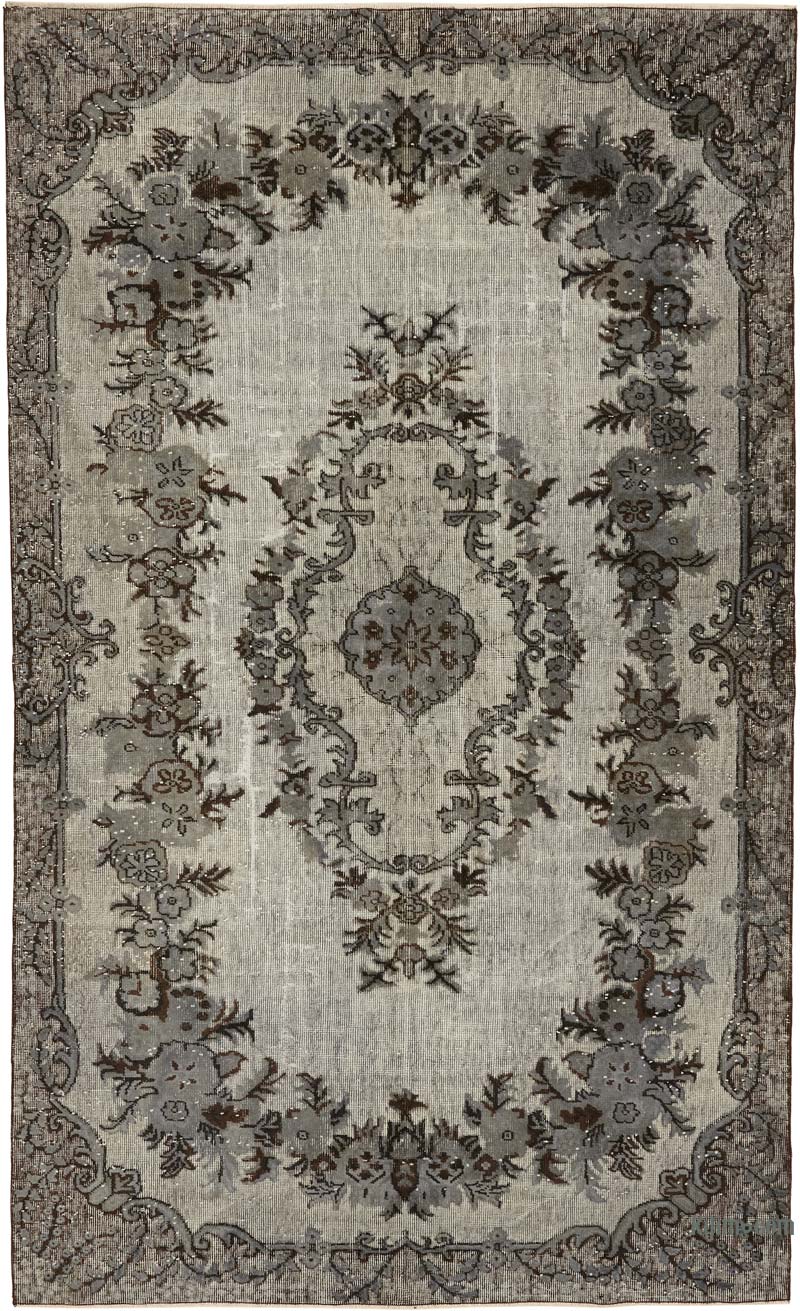 Alfombra Tallada a Mano Sobre Teñida - 182 cm x 294 cm - K0080814