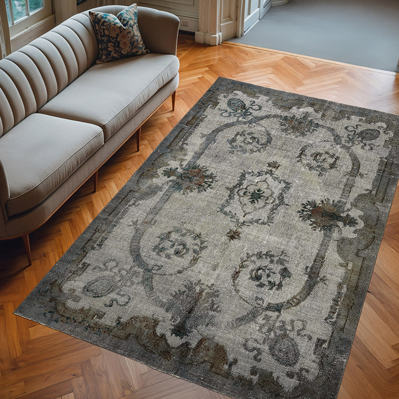 El Oyması Boyalı Halı - 188 cm x 294 cm - K0080819
