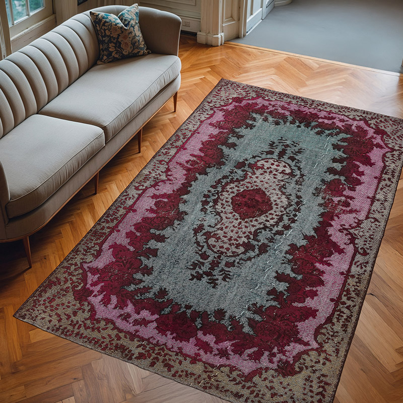 El Oyması Boyalı Halı - 187 cm x 298 cm - K0080824
