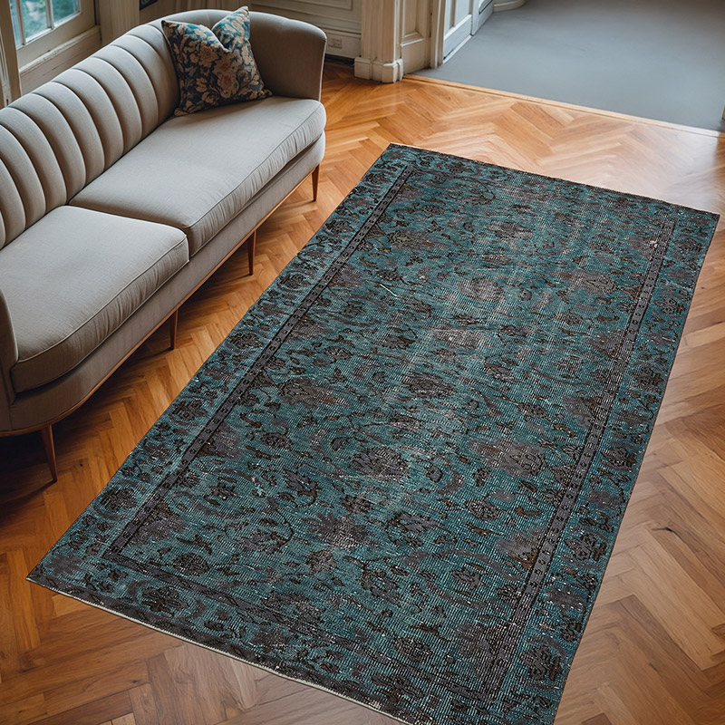 Alfombra Tallada a Mano Sobre Teñida - 162 cm x 277 cm - K0080826