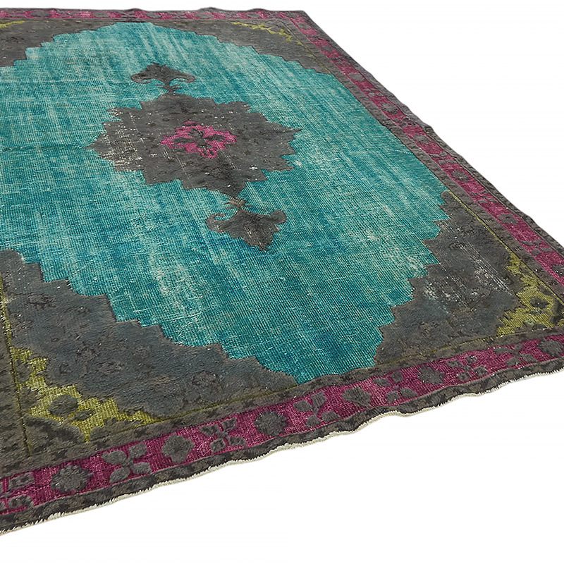 Hand Carved Over-Dyed Rug - 7' 1" x 10'  (85" x 120") - K0080827