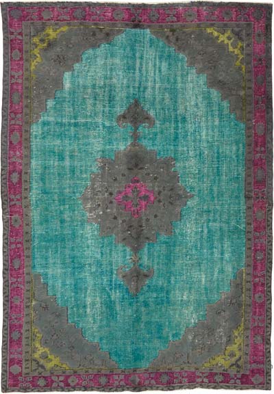 Hand Carved Over-Dyed Rug - 7' 1" x 10'  (85" x 120")
