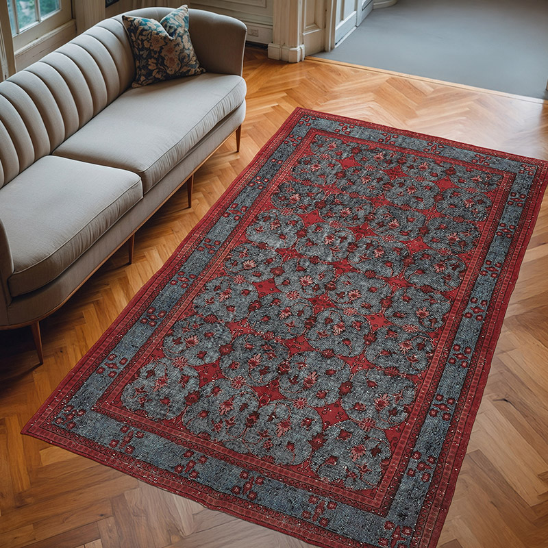 Hand Carved Over-Dyed Rug - 6' 2" x 10' 4" (74" x 124") - K0080828