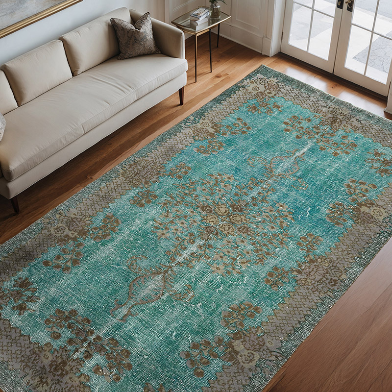 El Oyması Boyalı Halı - 196 cm x 330 cm - K0080833