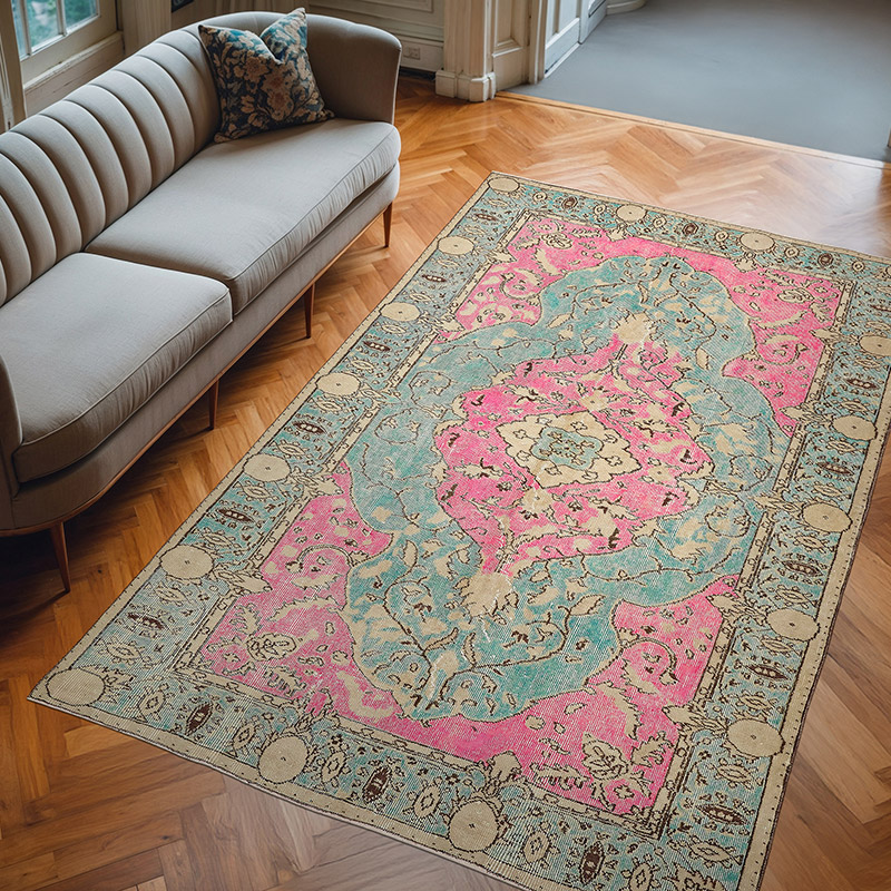 Alfombra Tallada a Mano Sobre Teñida - 173 cm x 273 cm - K0080839