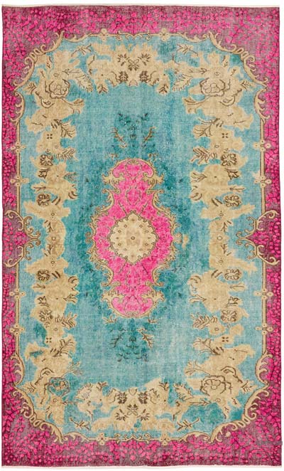 Hand Carved Over-Dyed Rug - 5' 4" x 8' 9" (64" x 105")