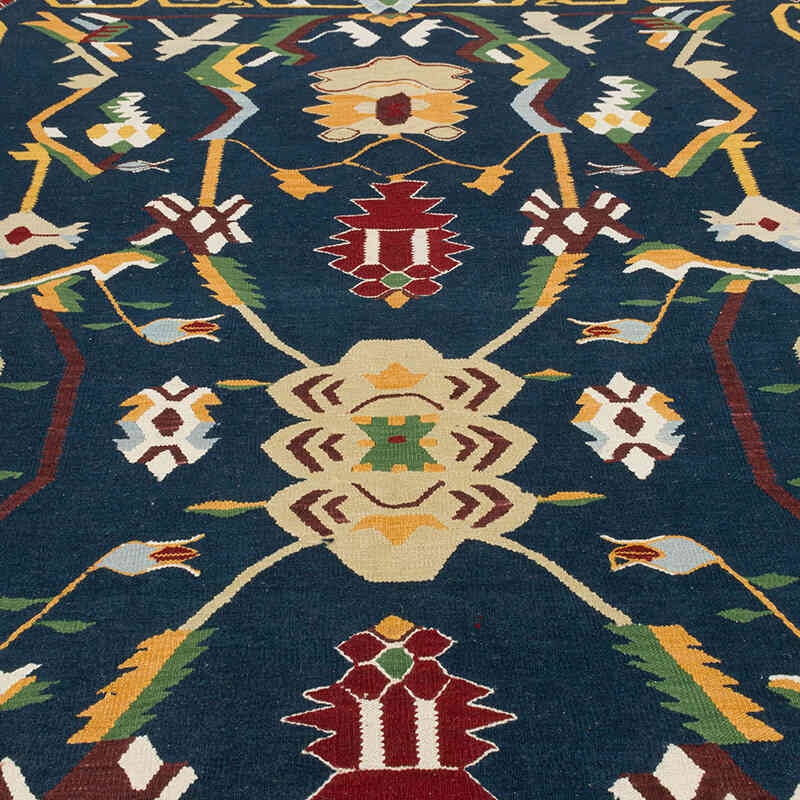 Blue New Handwoven Turkish Kilim Rug - K0080859