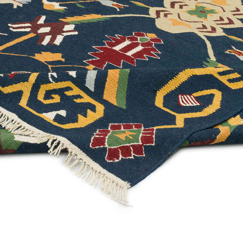 Blue New Handwoven Turkish Kilim Rug - K0080859