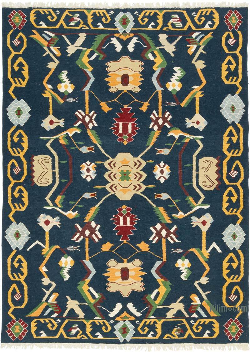 Blue New Handwoven Turkish Kilim Rug - K0080859