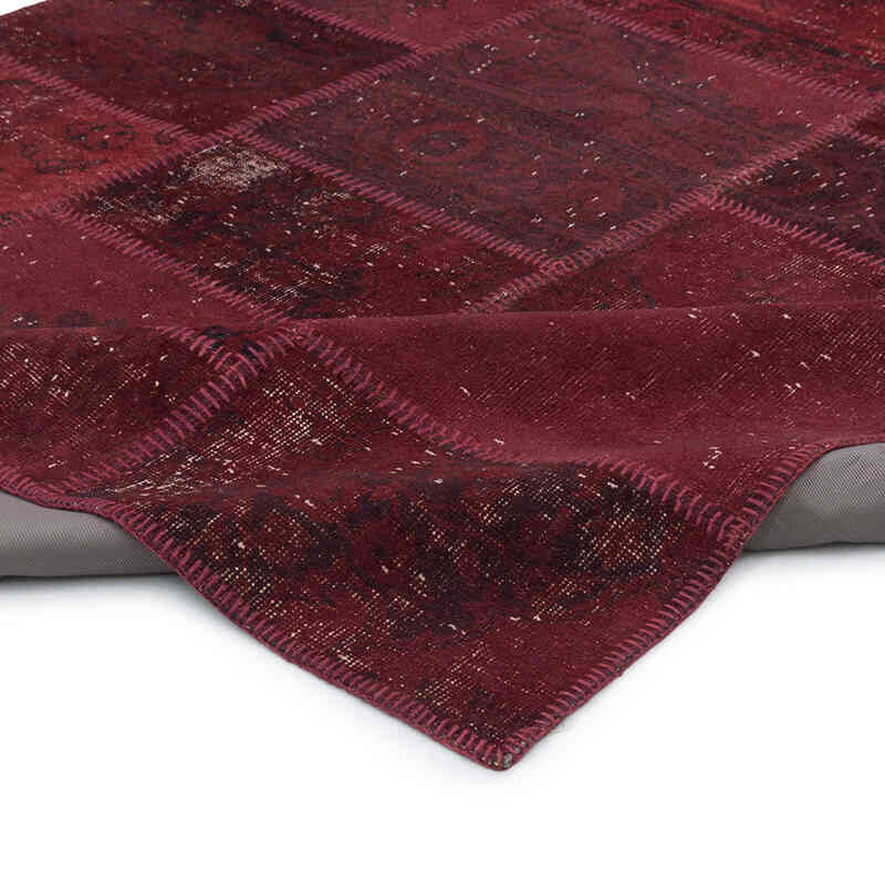 Patchwork Hand-Knotted Turkish Rug - 6' 7" x 9' 11" (79" x 119") - K0080914