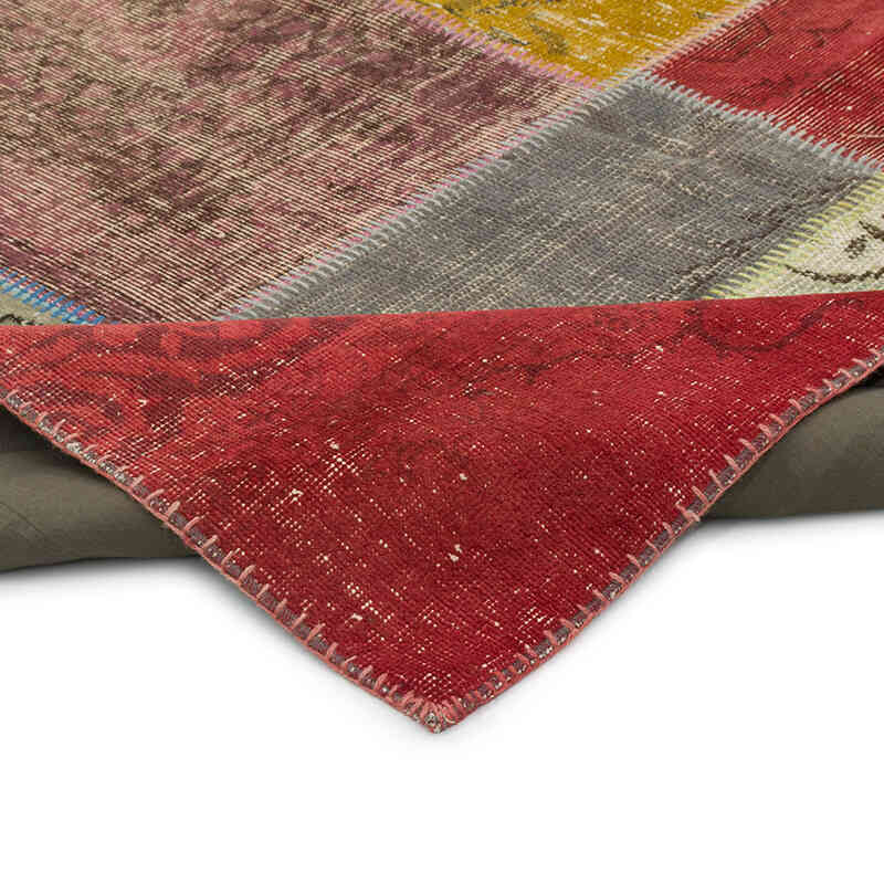 Patchwork Hand-Knotted Turkish Rug - 4' 1" x 6' 3" (49" x 75") - K0080916