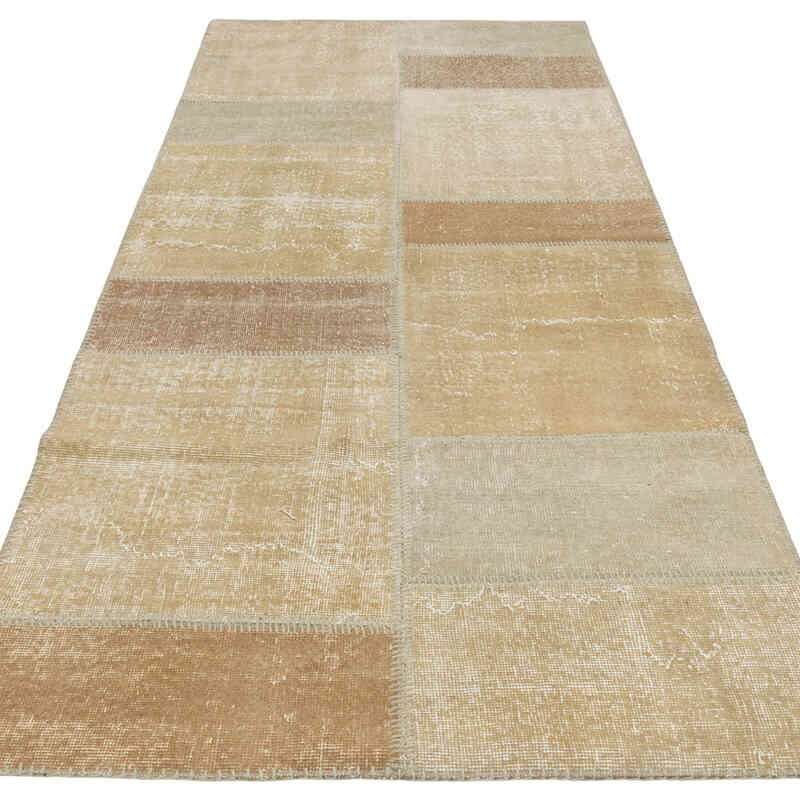 Patchwork Hand-Knotted Turkish Rug - 3' 3" x 8' 3" (39" x 99") - K0080917