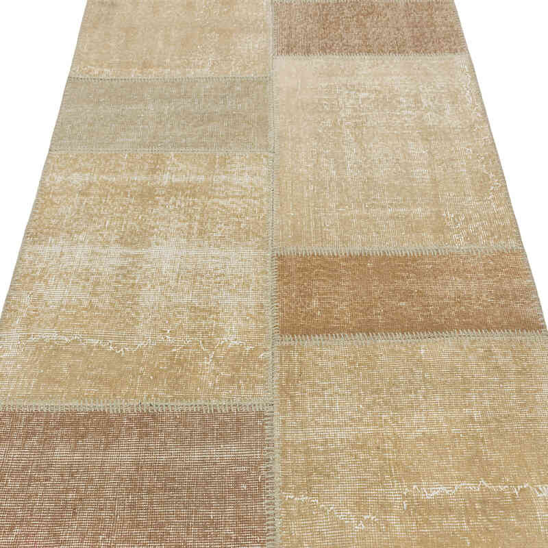 Patchwork Hand-Knotted Turkish Rug - 3' 3" x 8' 3" (39" x 99") - K0080917